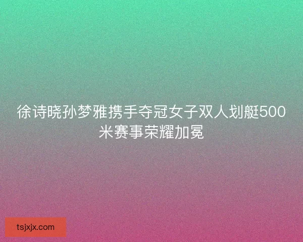 徐诗晓孙梦雅携手夺冠女子双人划艇500米赛事荣耀加冕 徐诗晓孙梦雅携手夺冠女子双人划艇500米赛事荣耀加冕